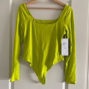 Lululemon Wundermost Ultra-Soft Nulu Square-Neck Long-Sleeve Bodysuit LCHN L